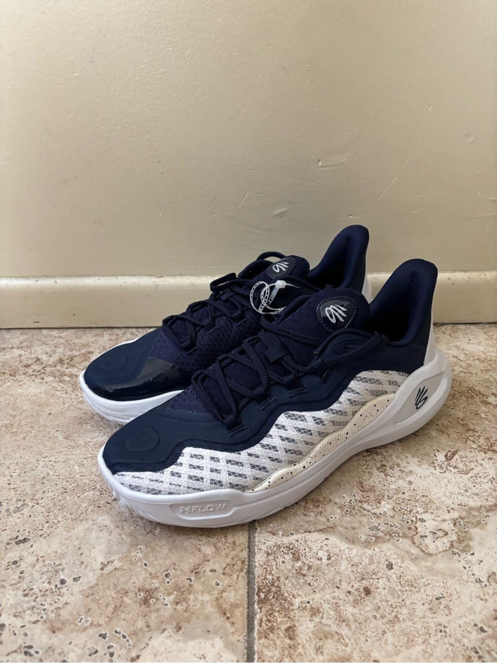 Under Armour Curry Flow 11 Midnight Navy White Basketball Shoe 10-13 3027637-102